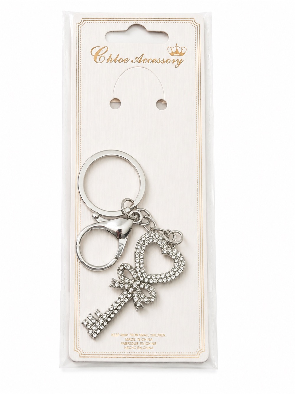 Silver sparkling key chain